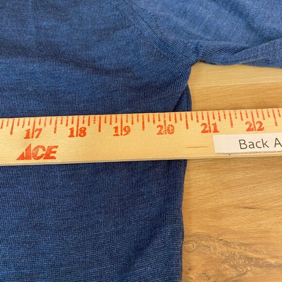 John Smedley Sweater Polo Men Large Made in England 100% Wool Blue Long Sleeve L - Picture 6 of 8